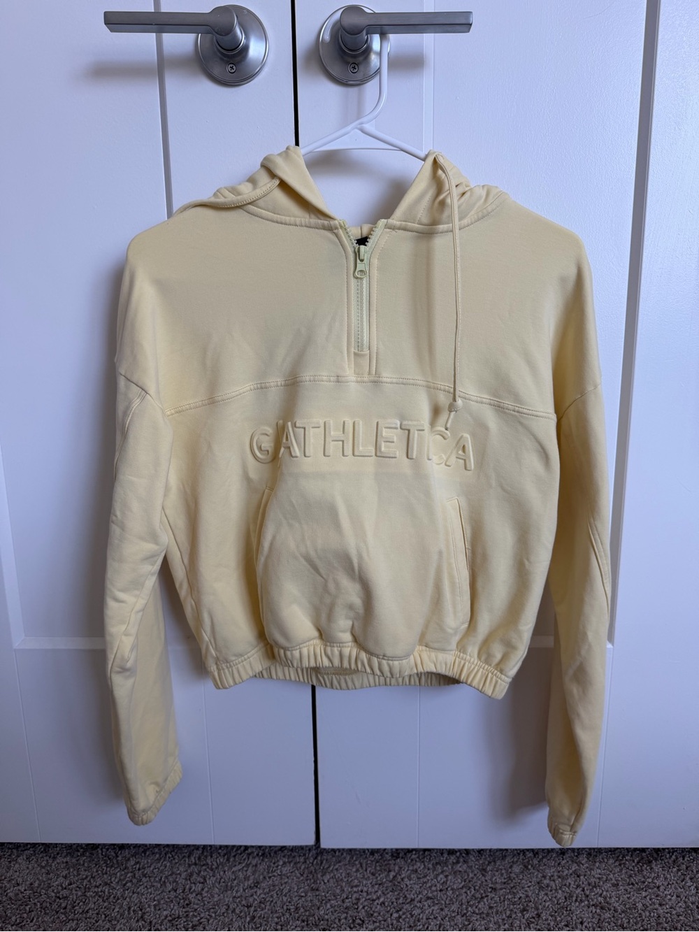 GAthletica Yellow Embroidered Half-Zip Hoodie